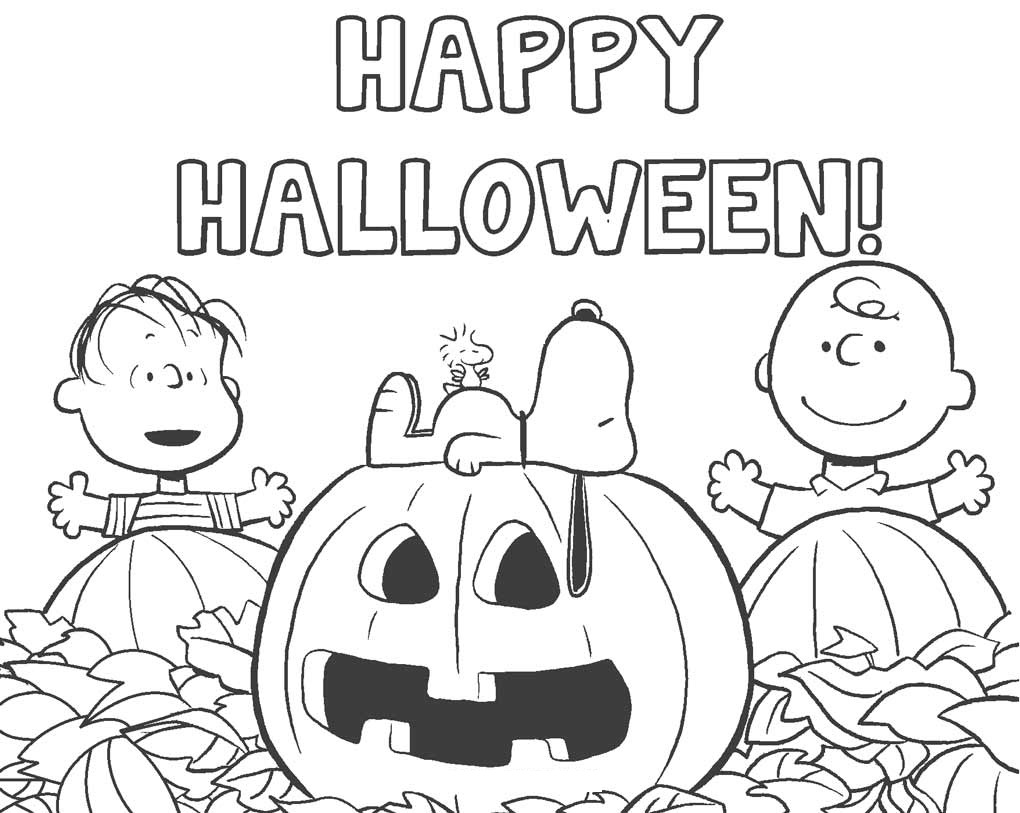 Online coloring book: Snoppy passed out on Halloween coloring page